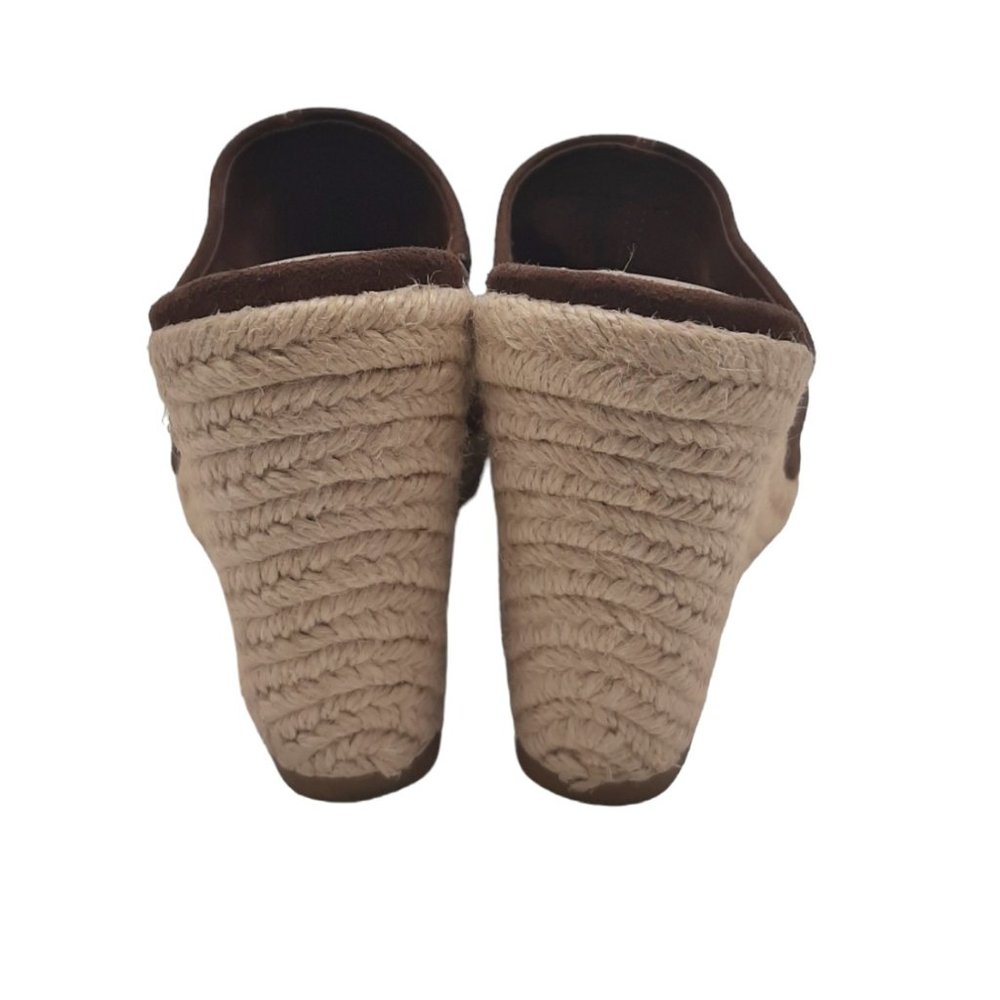 Steve Madden Urge Brown Suede Espadrille Wedge Slide SZ 7.5 - Picture 4 of 10